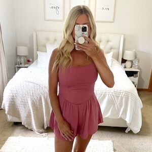 Spaghetti Strap Double Lined Shorts Jumpsuit